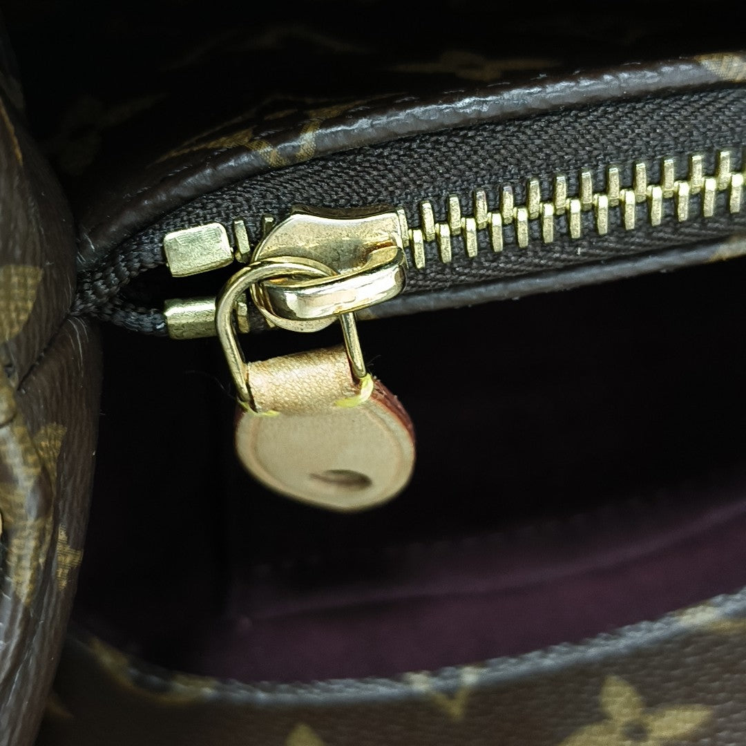 MONTAIGNE MM Monogram Coated Canvas Brown