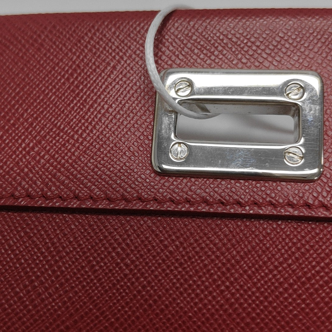 Saffiano Calfskin Shoulder Bag Red