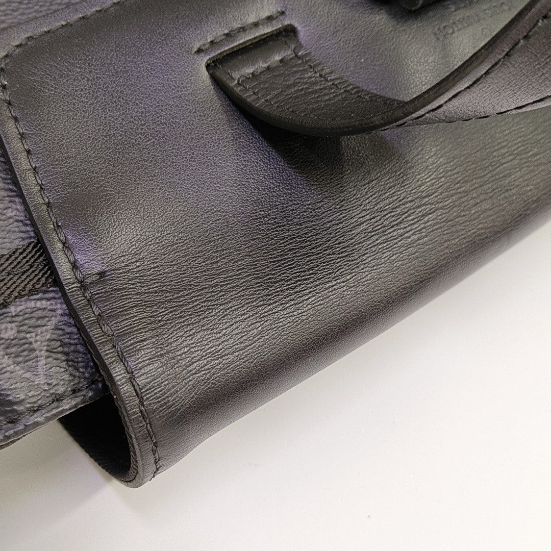 TRIO Monogram Coated Canvas Black