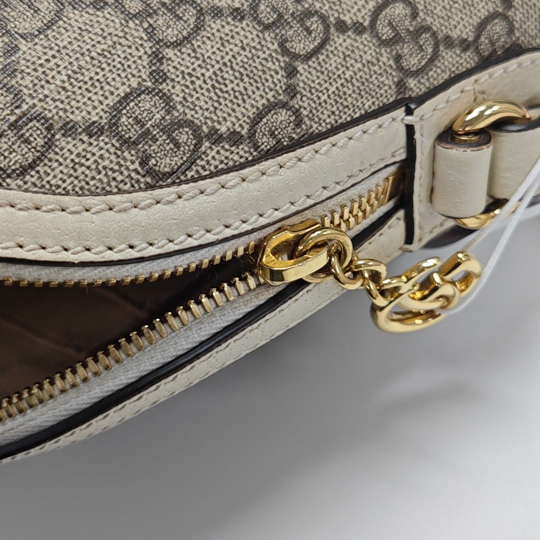 Ophidia Small Monogram Coated Canvas Beige