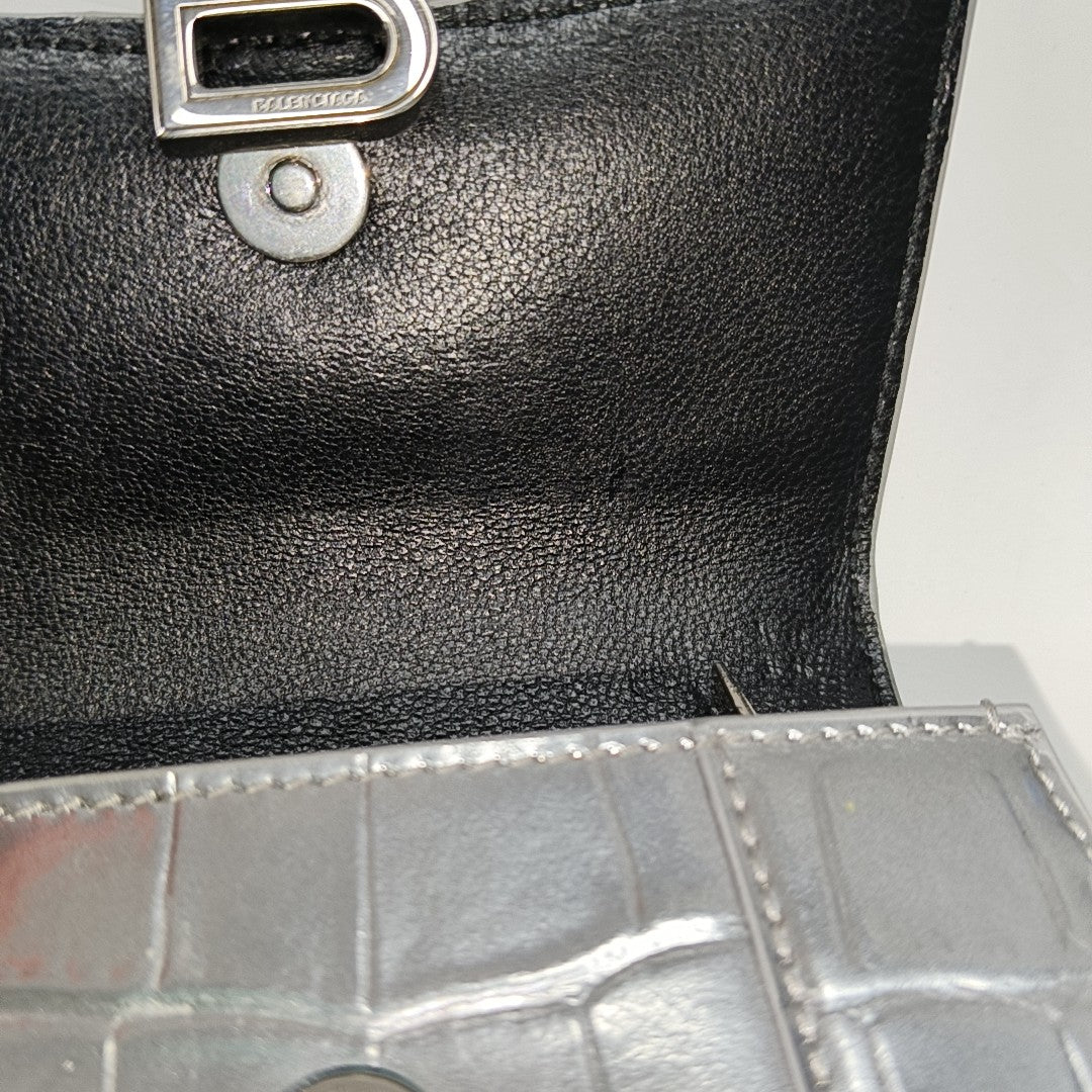 Hourglass Mini Calfskin Silver