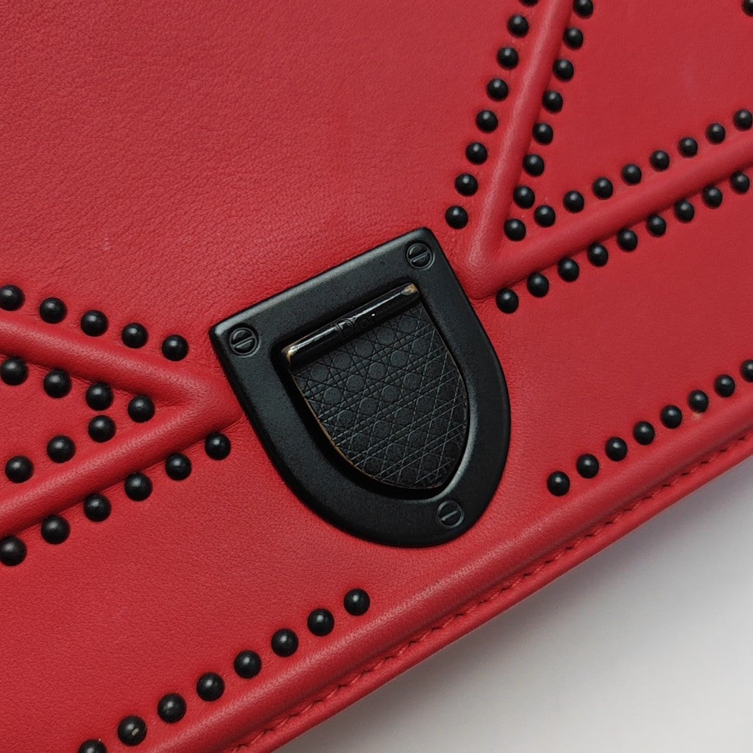 Diorama Small Cannage Calfskin Red
