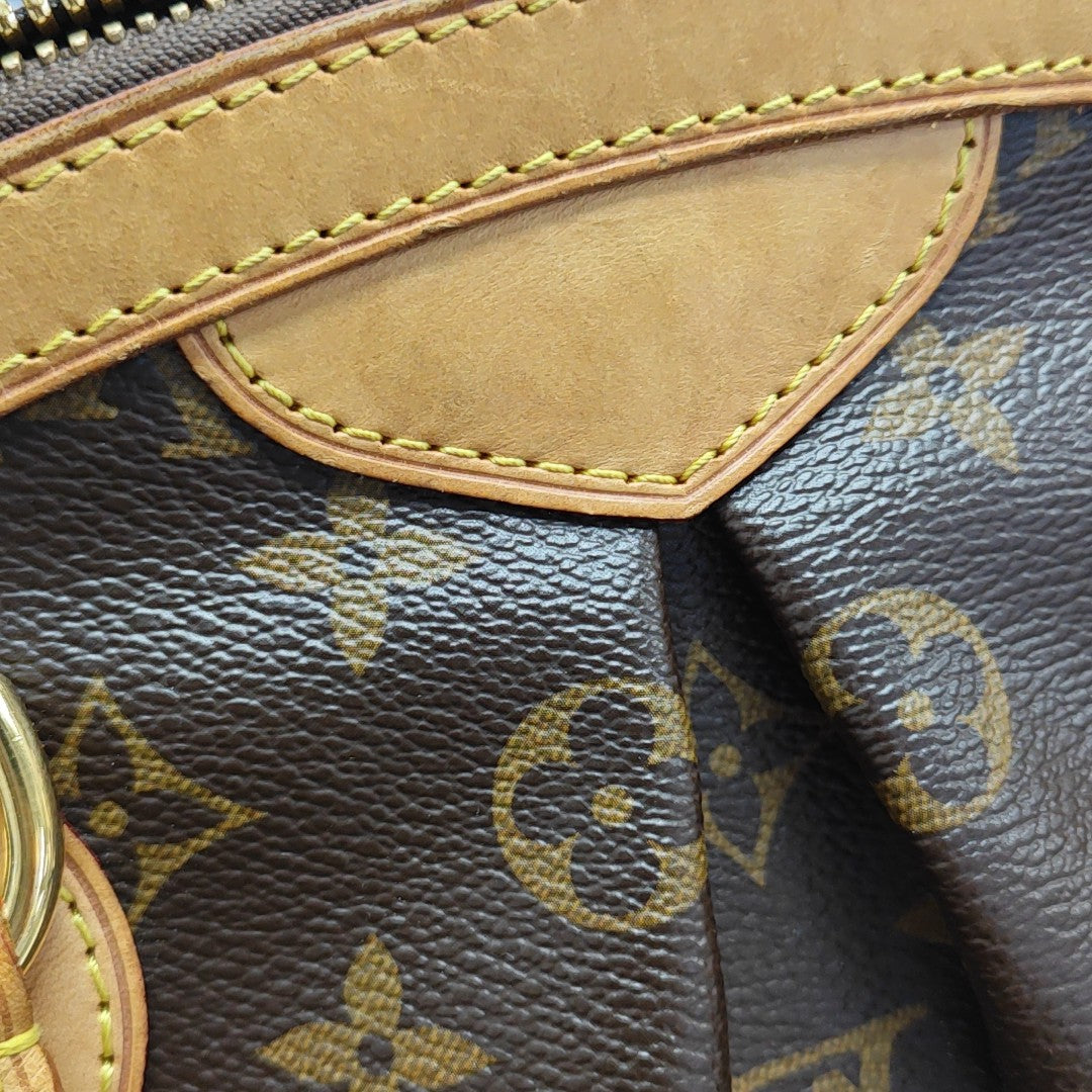 Monogram Coated Canvas Top Handle Bag Brown