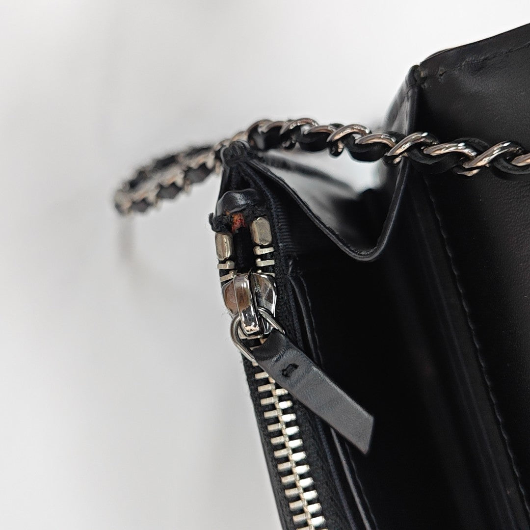 Quilted Calfskin Shoulder Bag Black