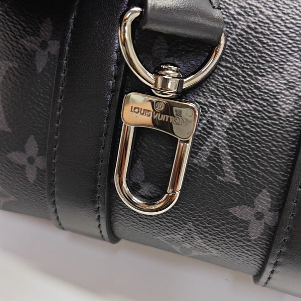 KEEPALL 25 Monogram Coated Canvas Black