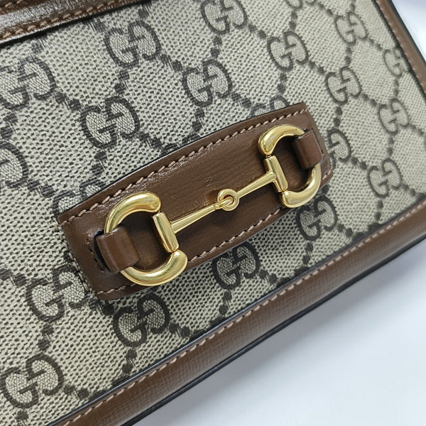 Horsebit 1955 Small Monogram Coated Canvas Beige
