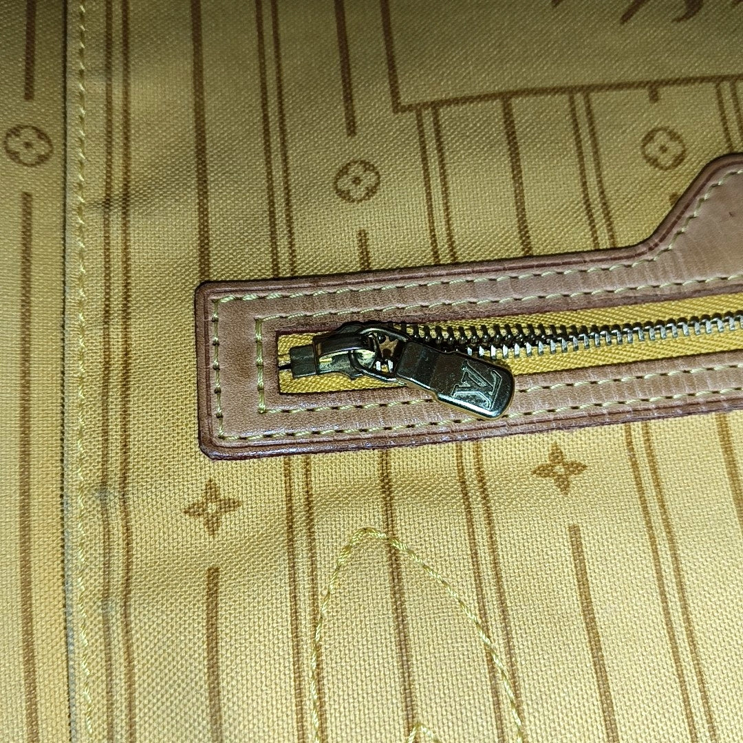 NEVERFULL MM Monogram Coated Canvas Brown