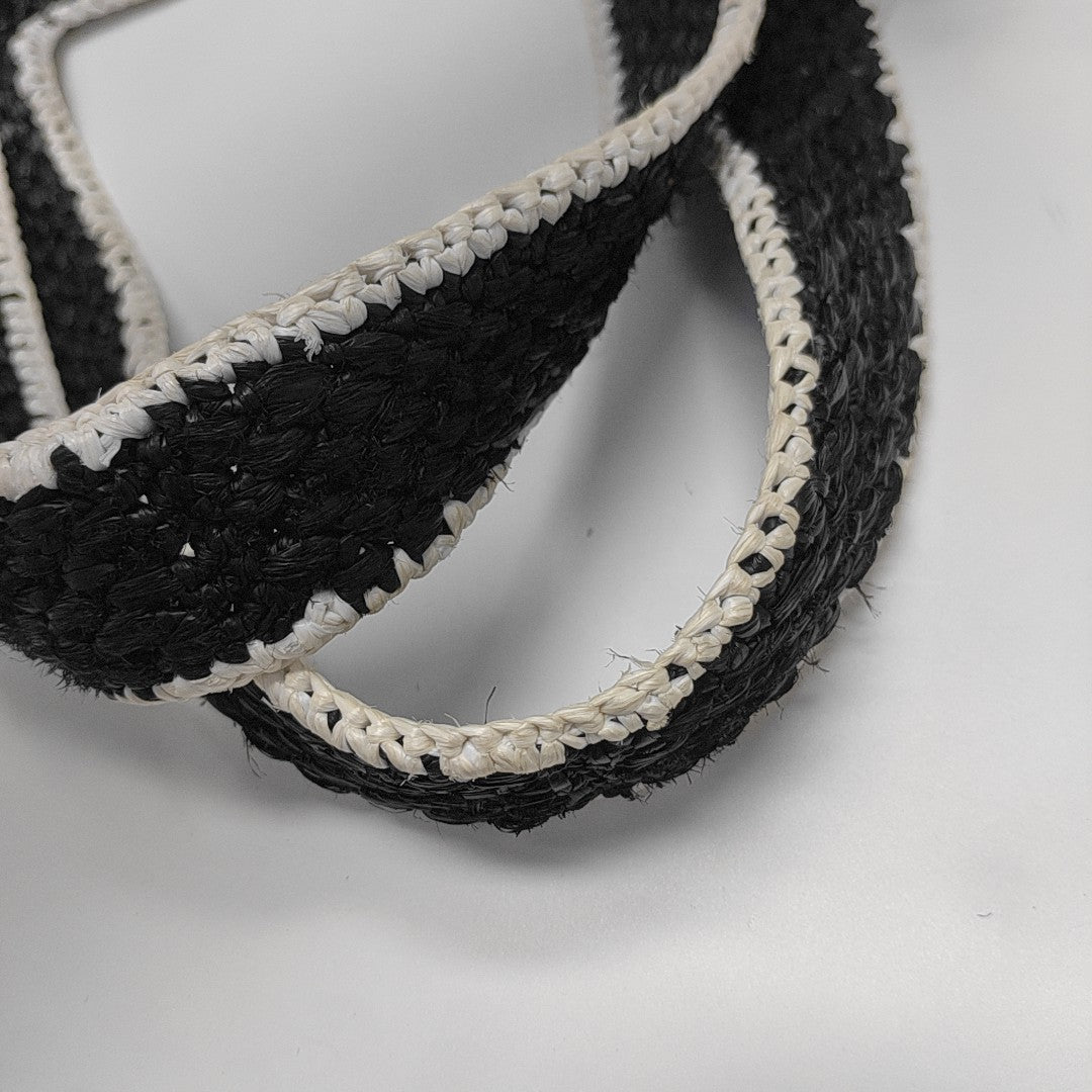 Font Tote Large Straw Black