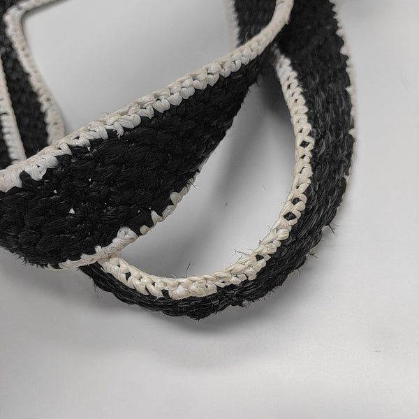 Font Tote Large Straw Black