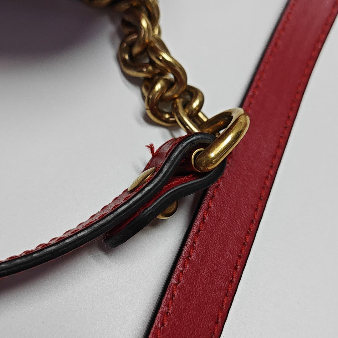 GG Marmont Small Quilted Calfskin Red