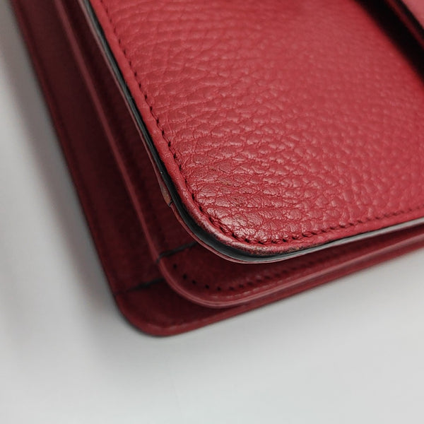Interlocking G Small Calfskin Red