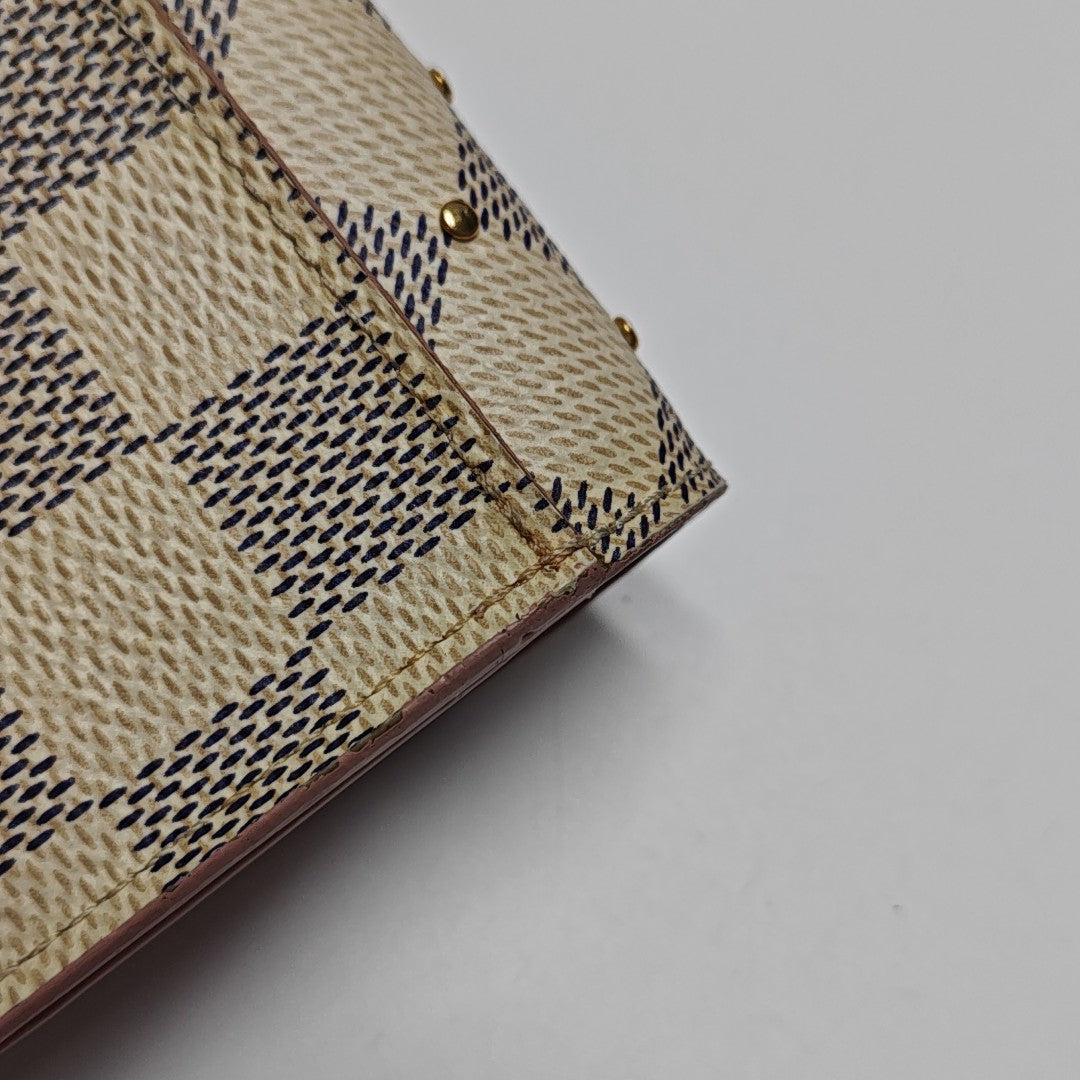 ZOE Damier Azur Coated Canvas White Wallet