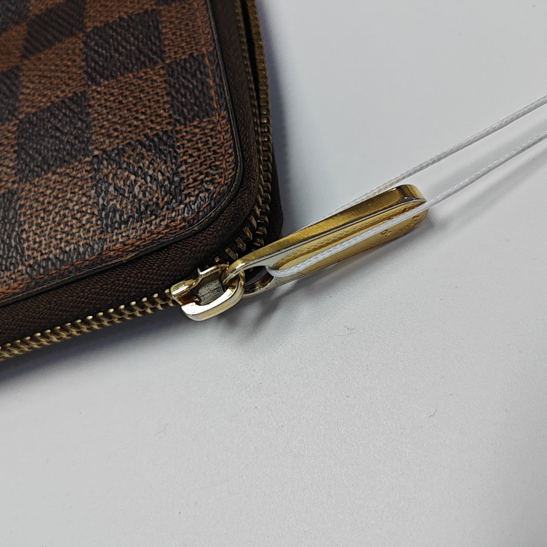 ZIPPY Damier Ebene Coated Canvas Brown Wallet