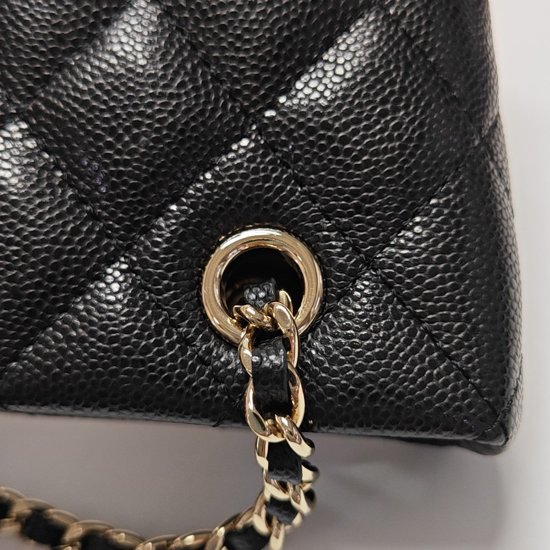 Quilted Grained Calfskin Black