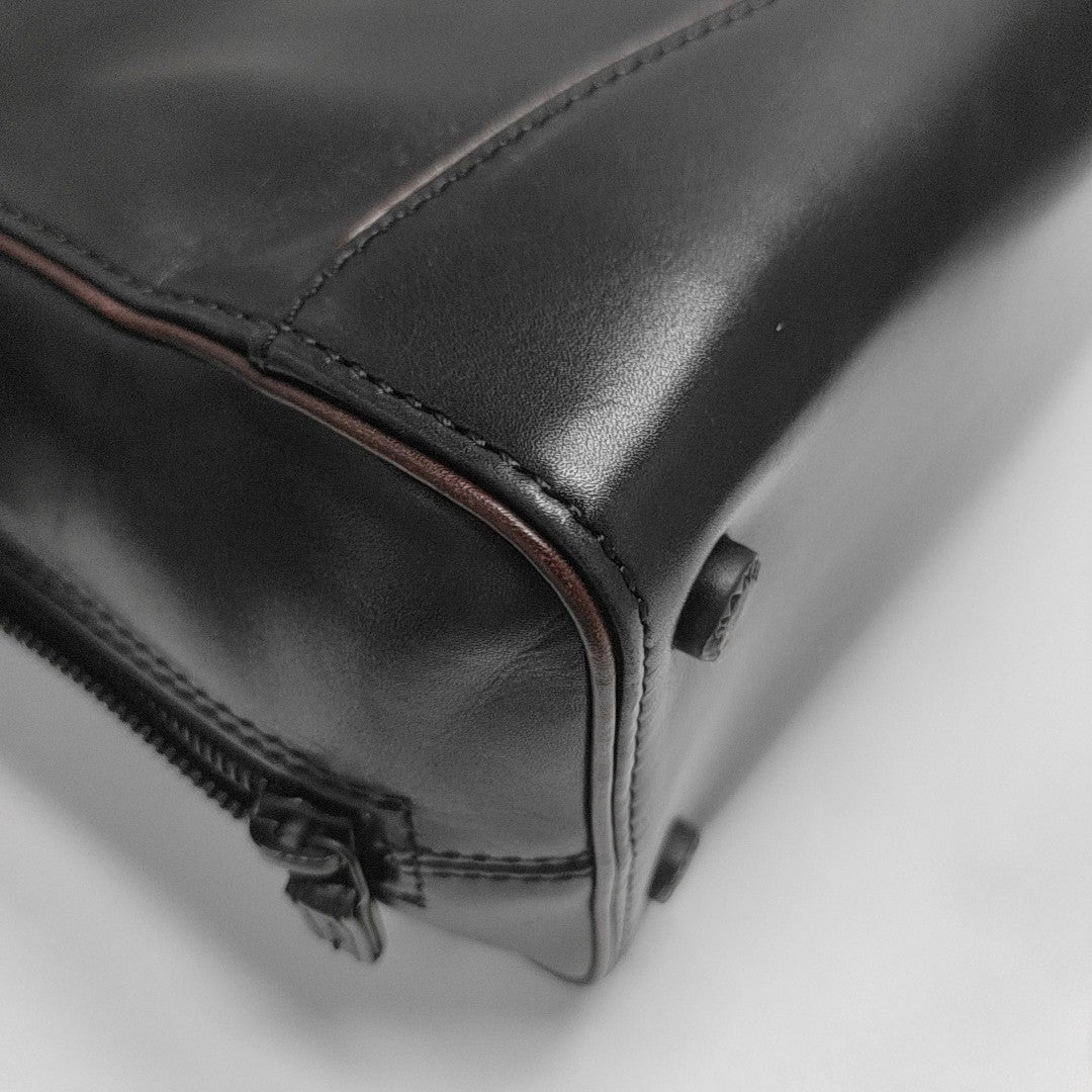 Calfskin Top Handle Bag Black