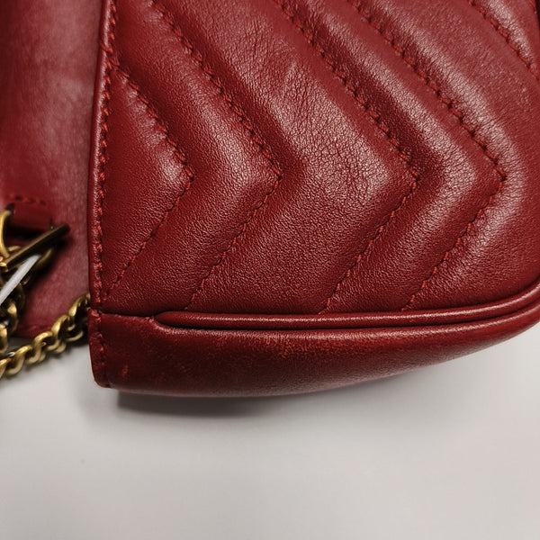 GG Marmont Mini Quilted Calfskin Red