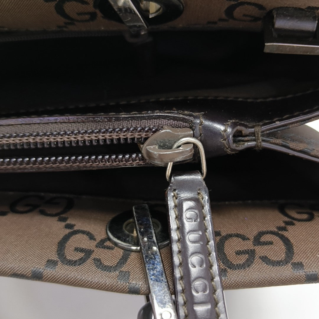 Bamboo 1947 Medium Monogram Fabric Brown