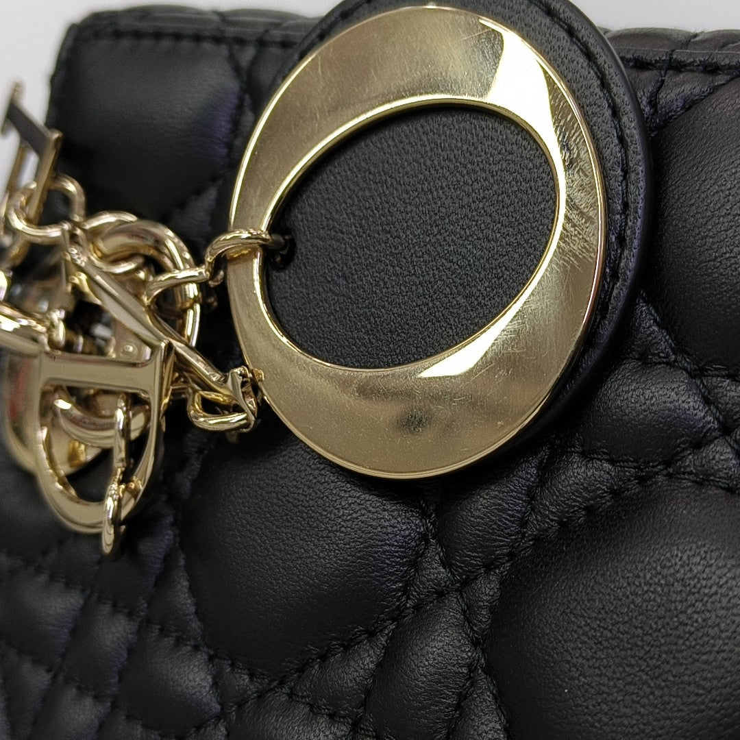Lady Dior Small Cannage Lambskin Black