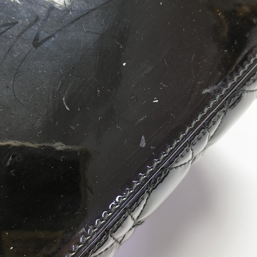 Lady Dior Medium Cannage Patent Leather Black