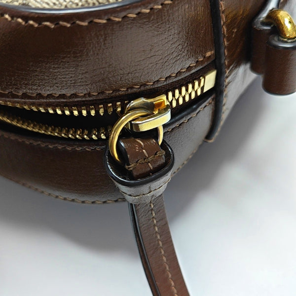 Authenticated pre-owned  Horsebit 1955 Small Coated Canvas Beige - Crossbody Bag at Looply