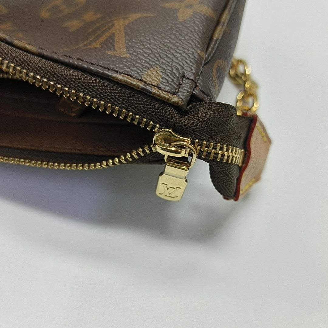 ACCESSOIRES GM Monogram Coated Canvas Brown