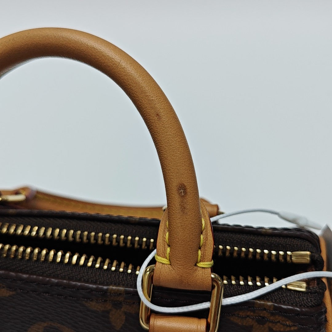 SPEEDY Nano Monogram Coated Canvas Brown
