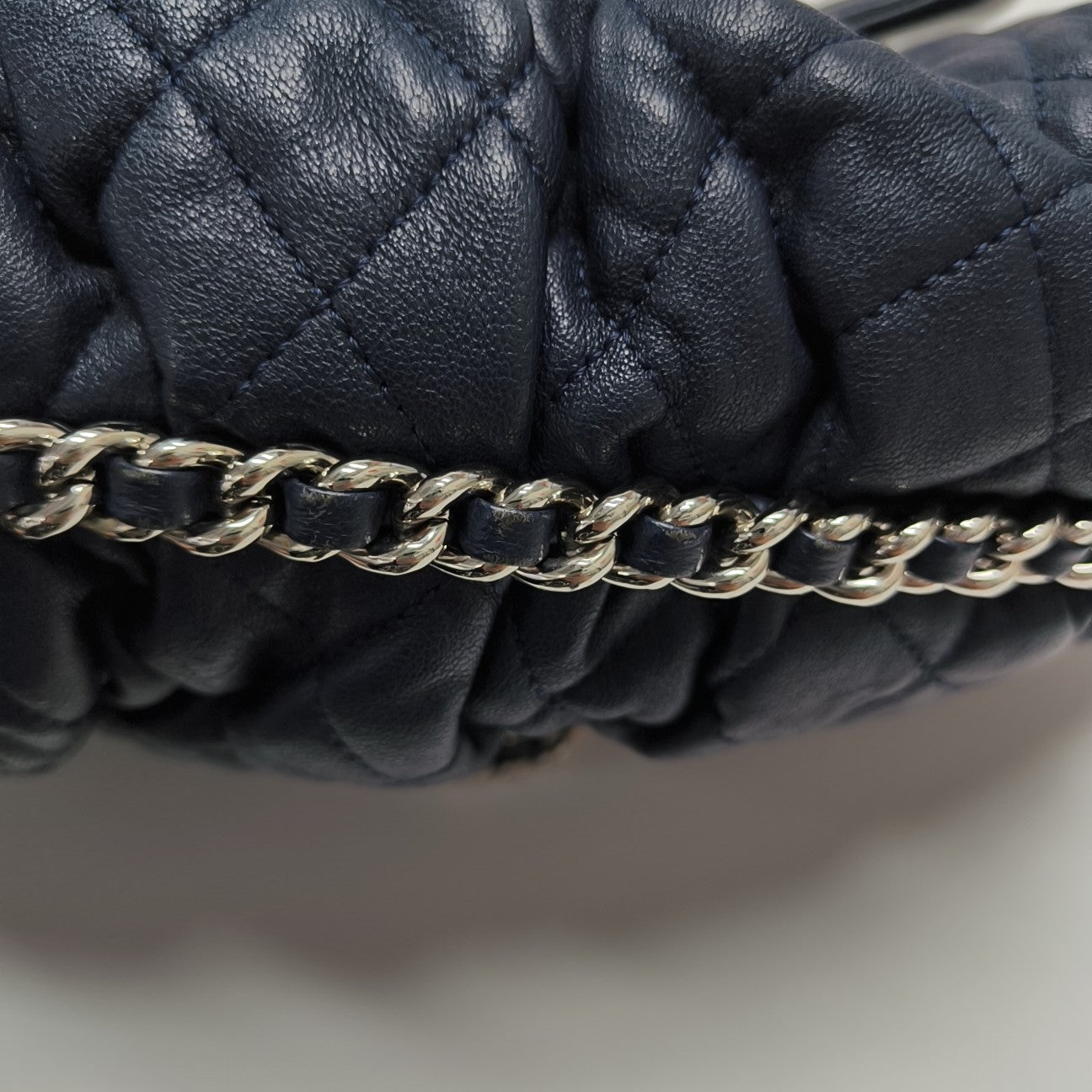 Around Chain Quilted Lambskin Blue