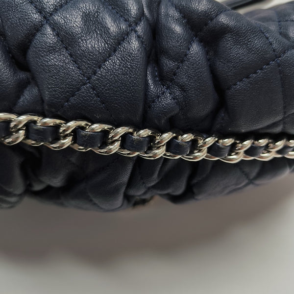 Around Chain Quilted Lambskin Blue