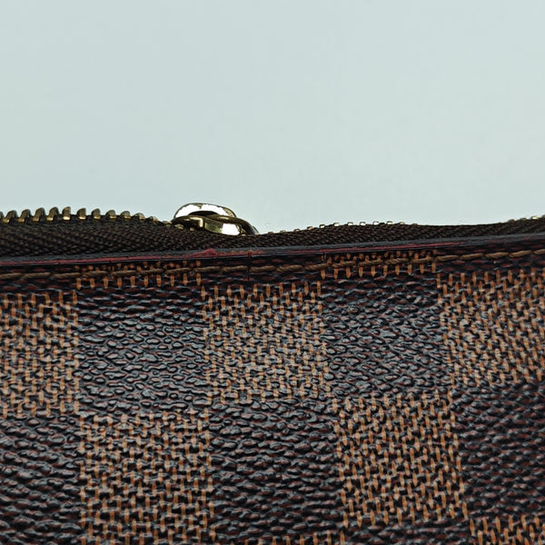 Damier Ebene Coated Canvas Clutch Brown