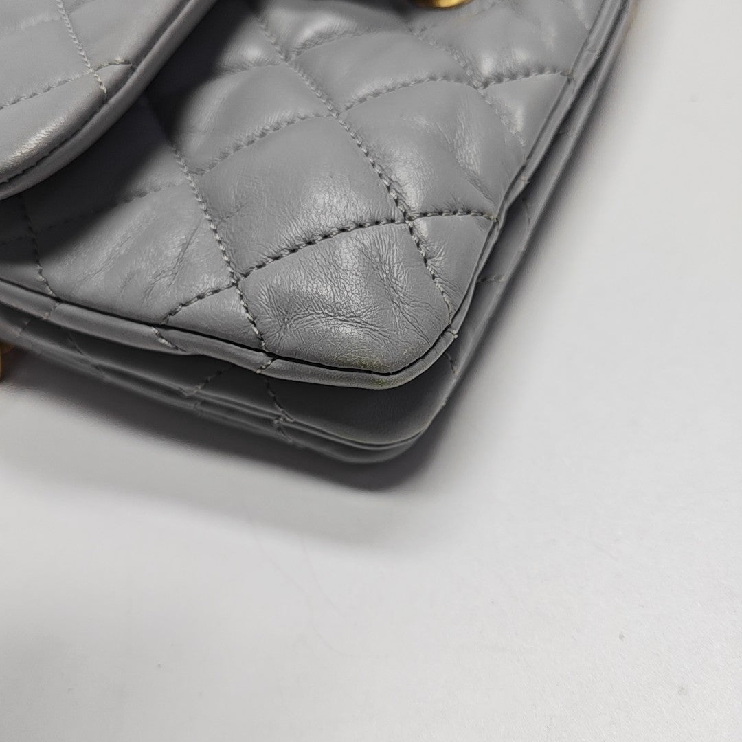 CLASSIC FLAP Mini Quilted Lambskin Gray