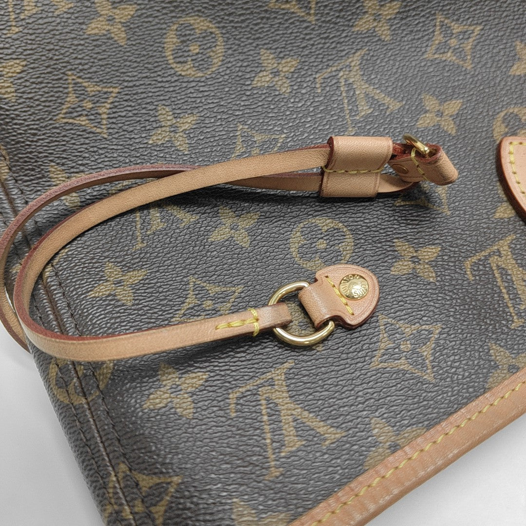 NEVERFULL MM Monogram Coated Canvas Brown