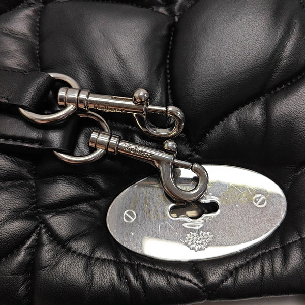 Quilted Leather Top Handle Bag Black