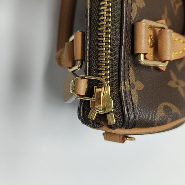 Authenticated pre-owned  SPEEDY Nano Monogram Coated Canvas Brown - Shoulder Bag at Looply
