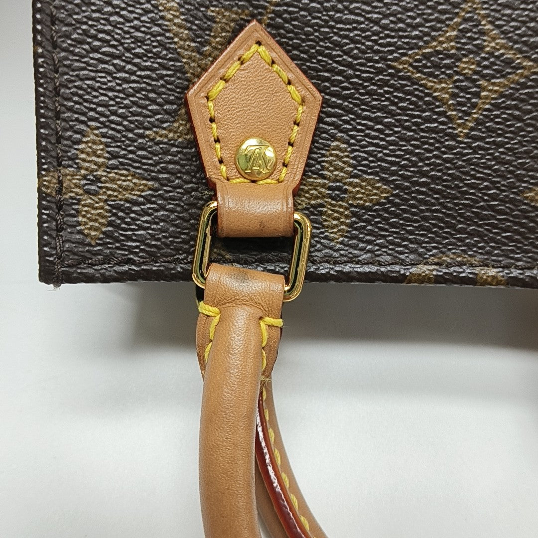 SAC PLAT Mini Monogram Coated Canvas Brown