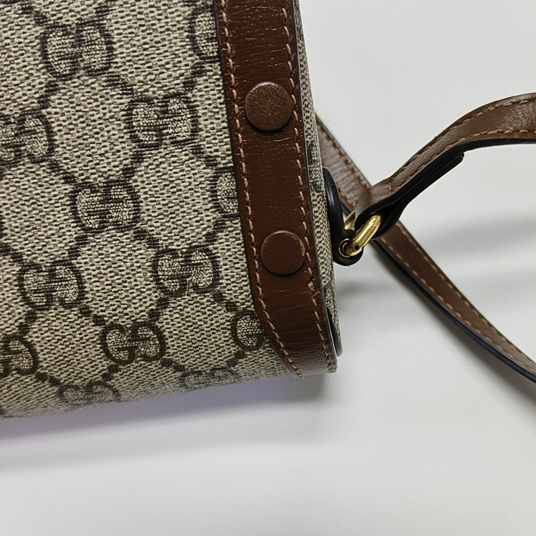 Horsebit 1955 Mini Monogram Coated Canvas Beige