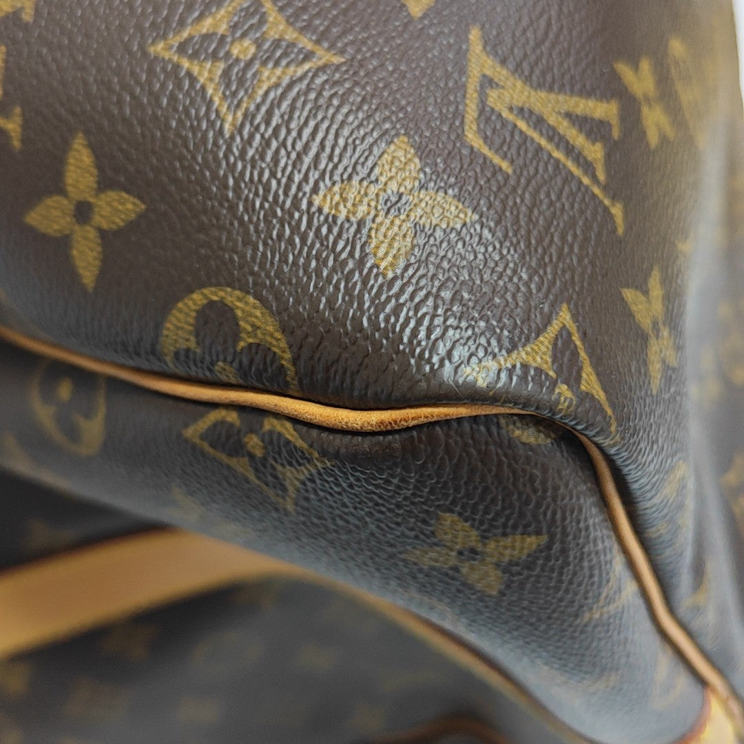 KEEPALL 55 Monogram Coated Canvas Brown