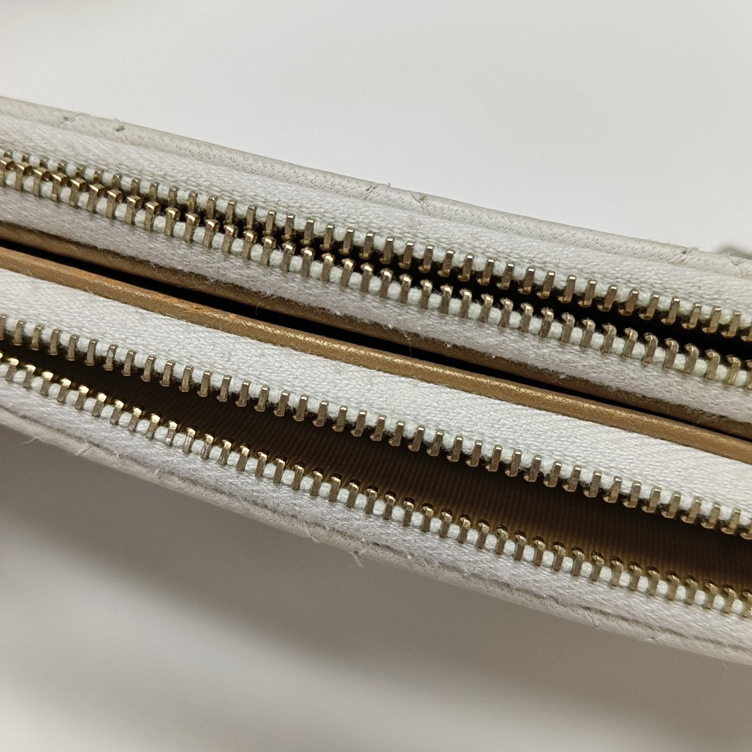 Quilted Lambskin Clutch White