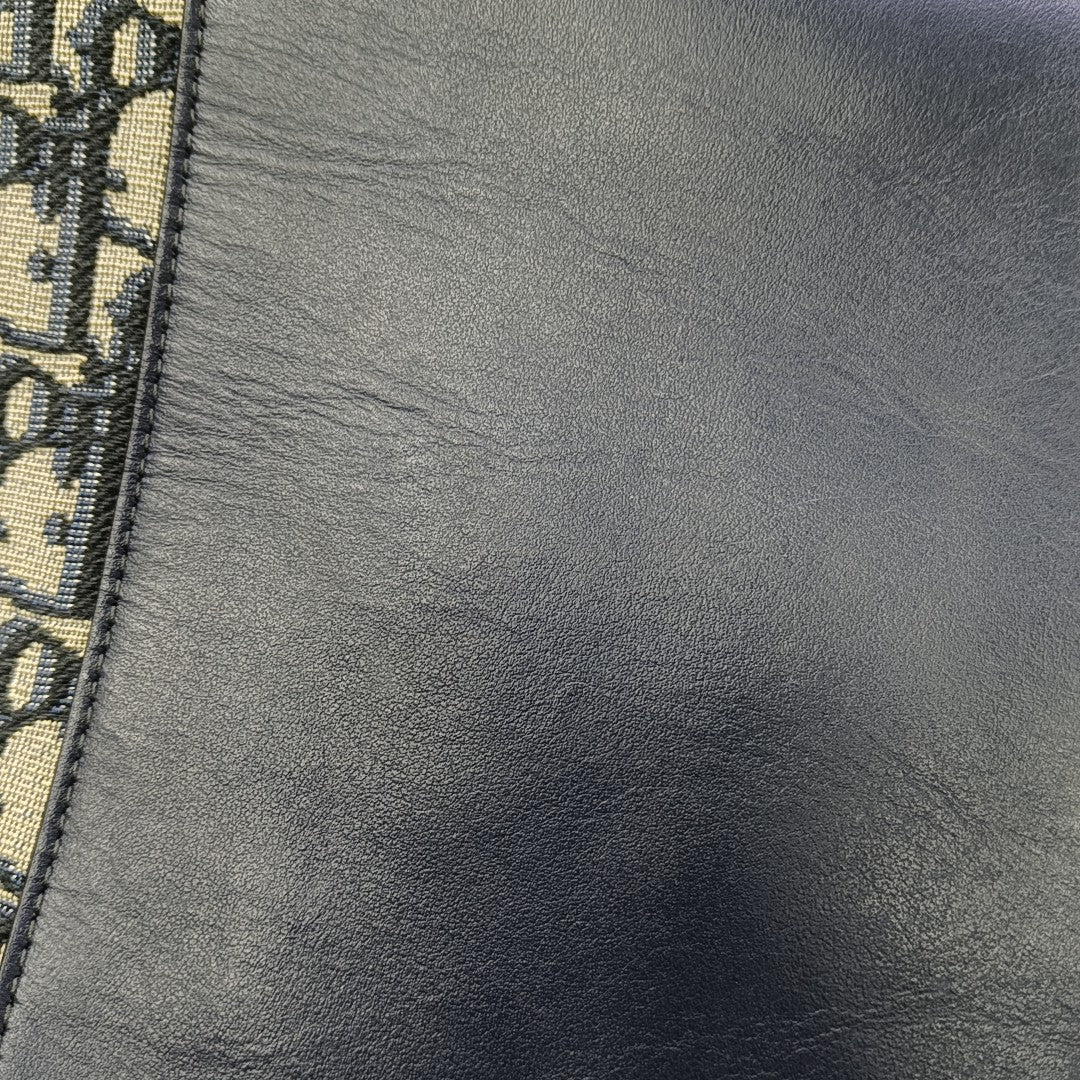 CD Signature Small Oblique Calfskin Blue