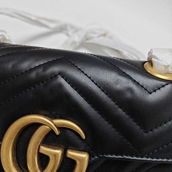 GG Marmont Small Quilted Calfskin Black