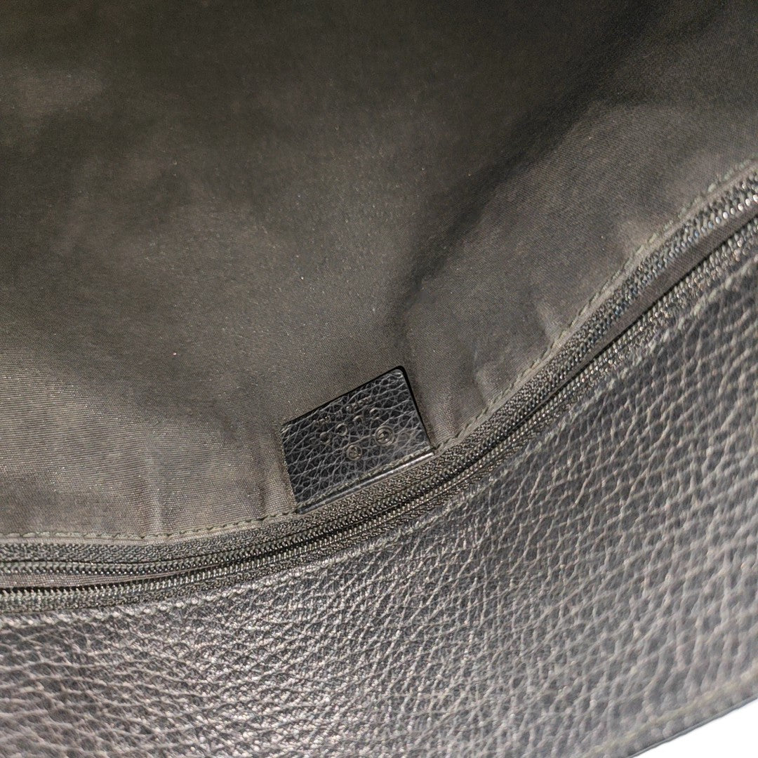 Monogram Fabric Shoulder Bag Black