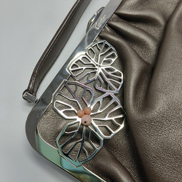 Calfskin Top Handle Bag Gray