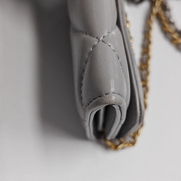 CHANEL 19 Small Quilted Lambskin Gray
