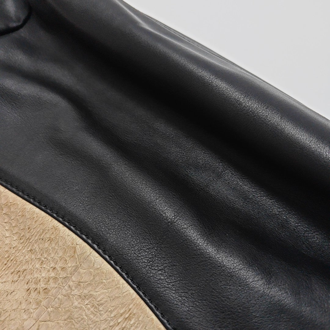 Leather Shoulder Bag Beige