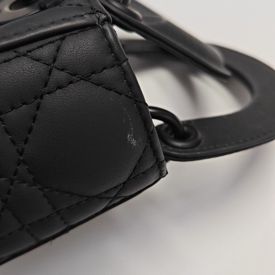Lady Dior Mini Cannage Calfskin Black