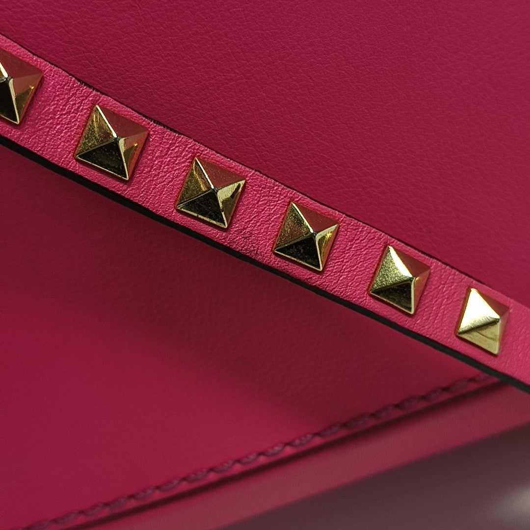 Rockstud Calfskin Red