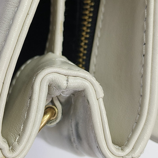 LOULOU Extra Small Chevron Calfskin White