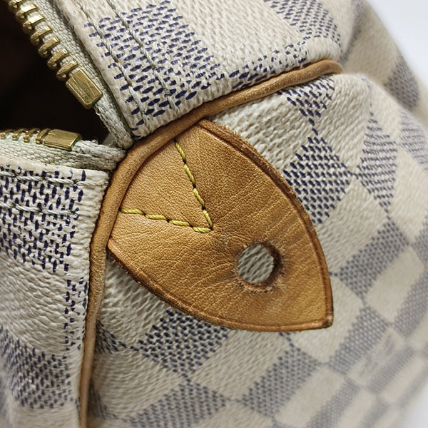 SPEEDY 25 Damier Azur Coated Canvas White