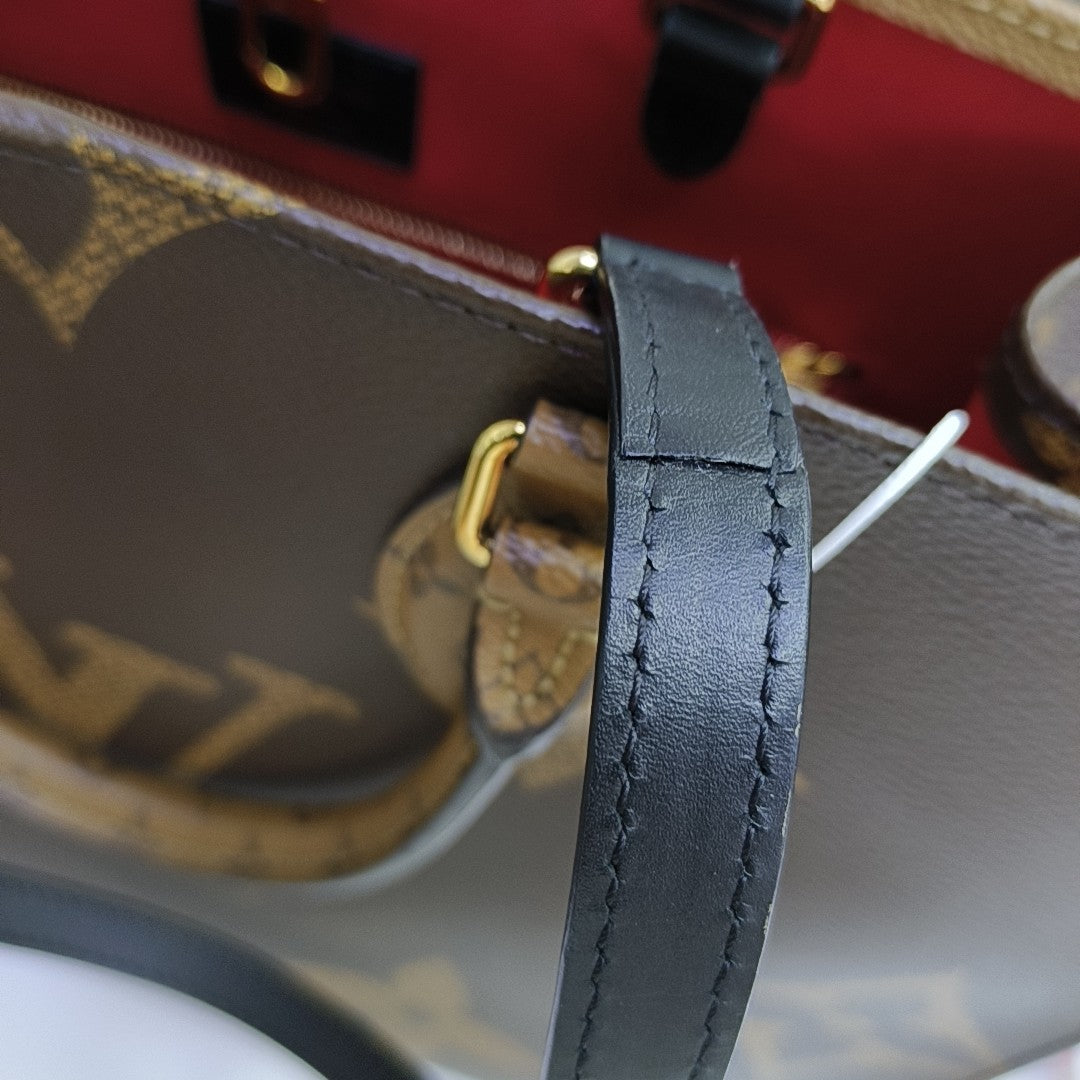 ONTHEGO MM Monogram Coated Canvas Brown