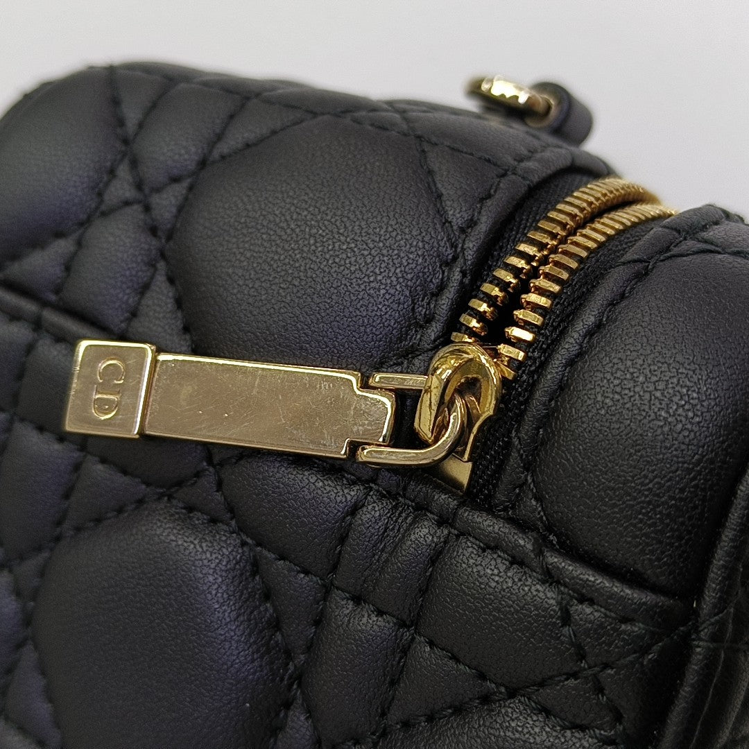 Lady Dior Super Mini Cannage Lambskin Black