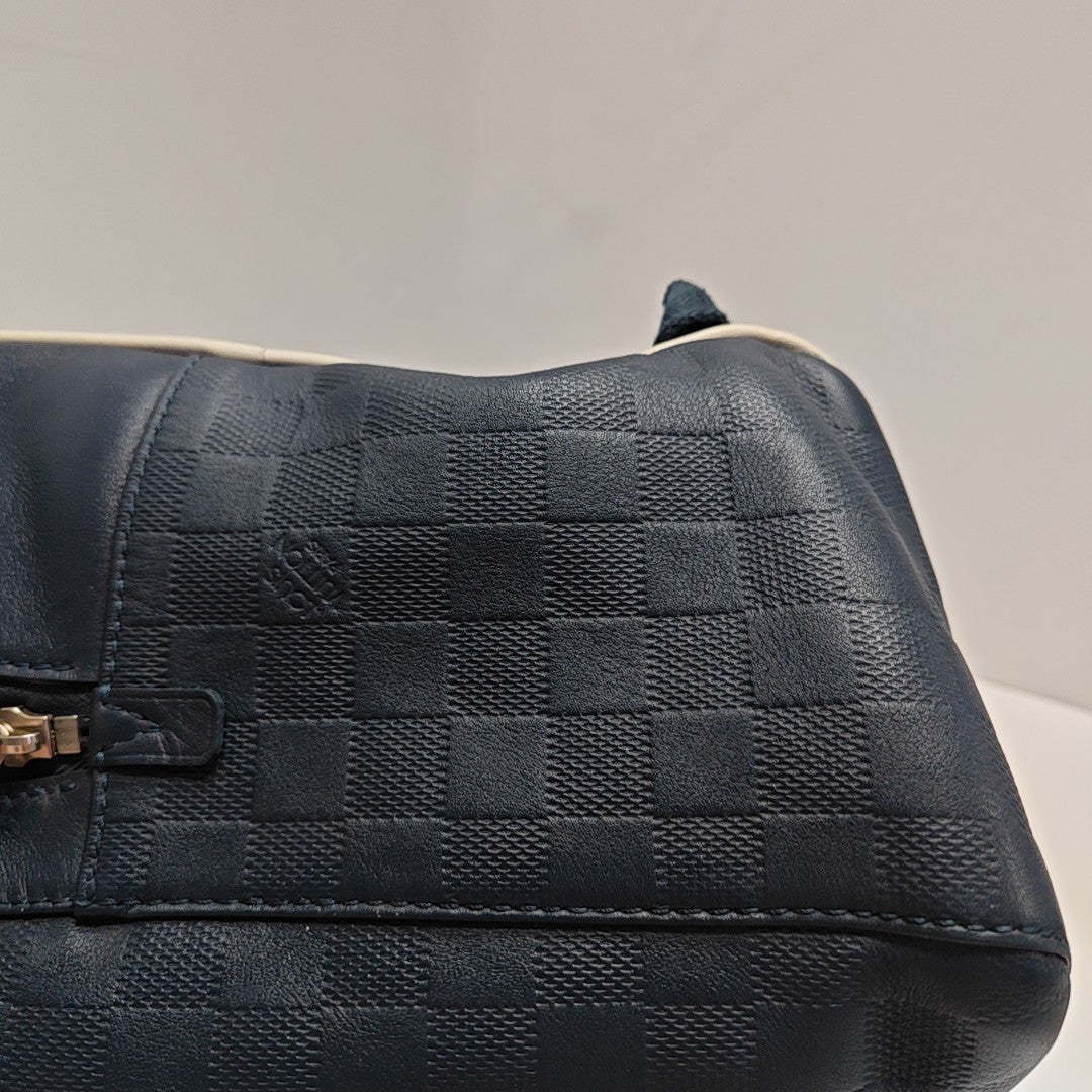 Damier Calfskin Backpack Blue